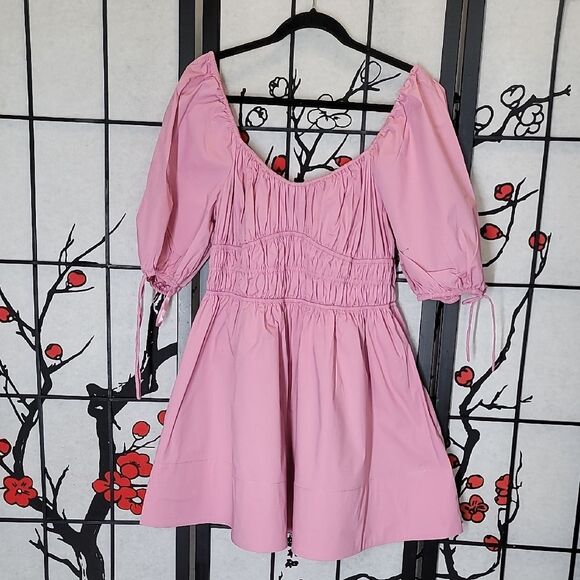 STAUD Faye Puff Sleeve Mini Dress Size XL - Picture 2 of 10